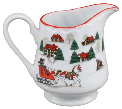 White Christmas Scene Creamer