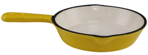 Yellow Cast Iron Fry Pan
