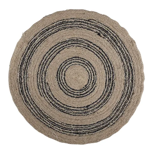 Natural & Black Braided Round Placemat