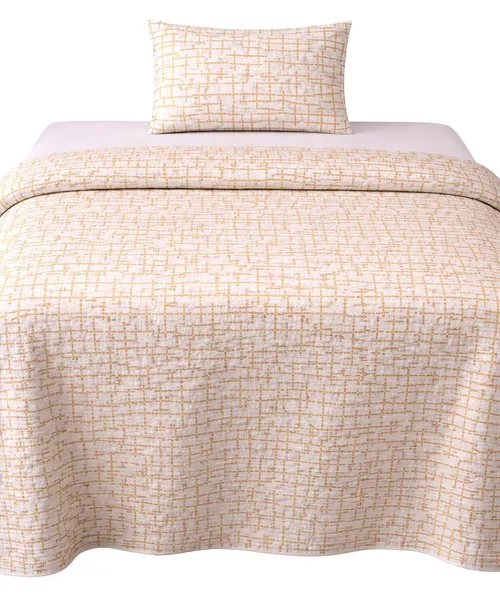 White With Khaki Crosses Duvet Cover With One Pillow Case - Double