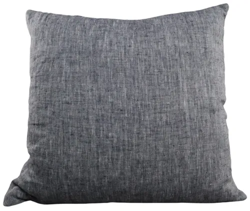 Large Grey Linen Throw Pillow