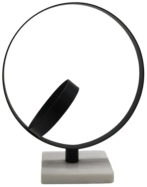 Black Metal Rings On Marble Base