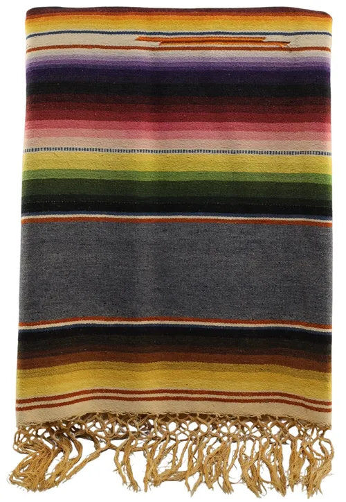 Multicoloured Santa Fe Beach Blanket With Fringe