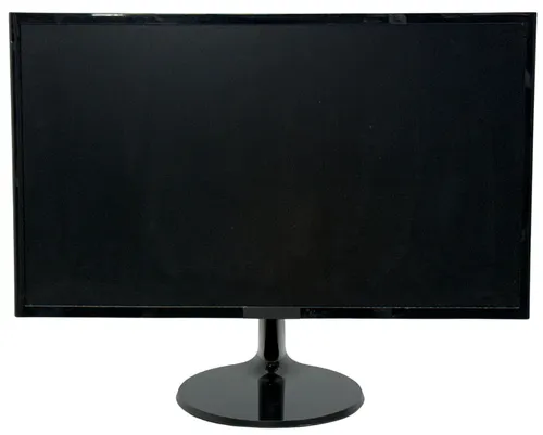 Black Flatscreen Computer Monitor On Black Base