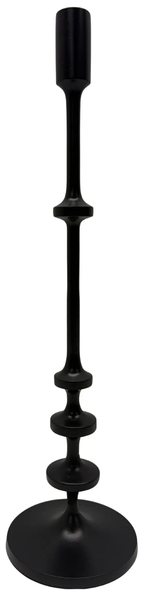 Matte Black Modernist Taper Candle Holder - Large