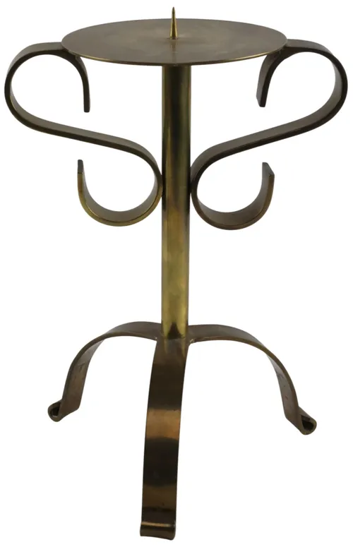 Brass Scroll Candle Holder