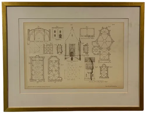 Architectural Illustration II In Gold Frame 