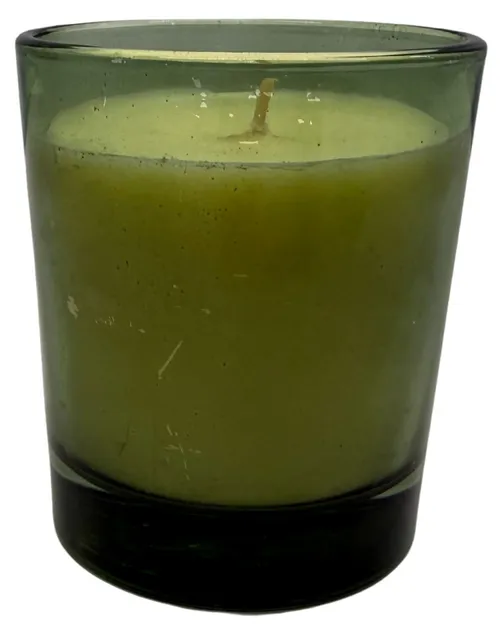 Clear Green Glass Jar Candle