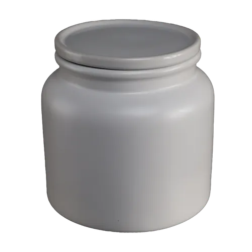 Matte White Short Ceramic Canister With Lid