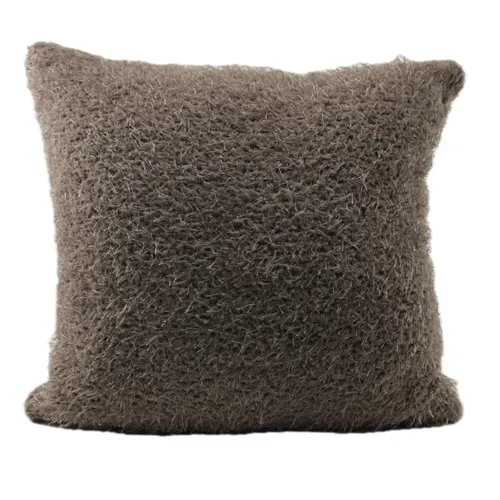 Brown Shaggy Plum Throw Pillow