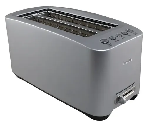 Brushed Silver Long 2 Slot Toaster 