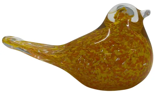 Blown Glass Orange & Yellow Bird