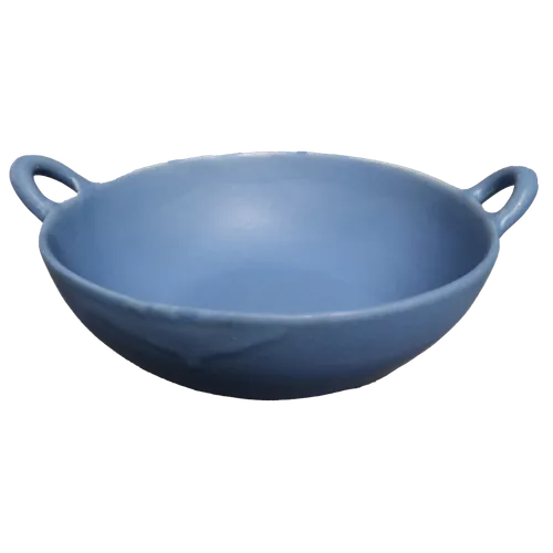 Carolina Blue Ceramic Serving Bowl With Handles