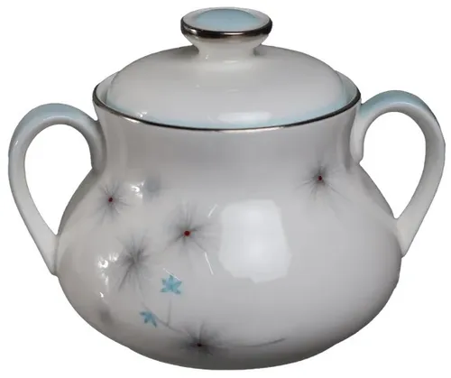 Baby Blue Dandelion Sugar Bowl With Lid