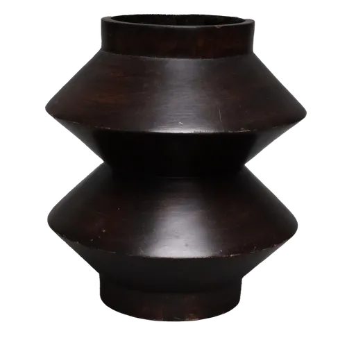 Double Tier Geometric Wooden Vase