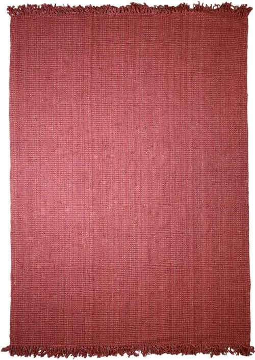 Rust Woven Jute Area Rug With Fringe 8'3