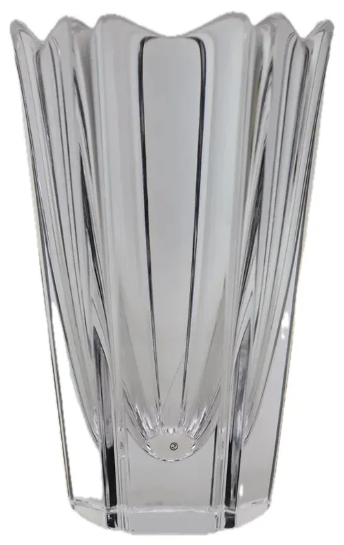 Flanged Crystal Clear Glass Vase