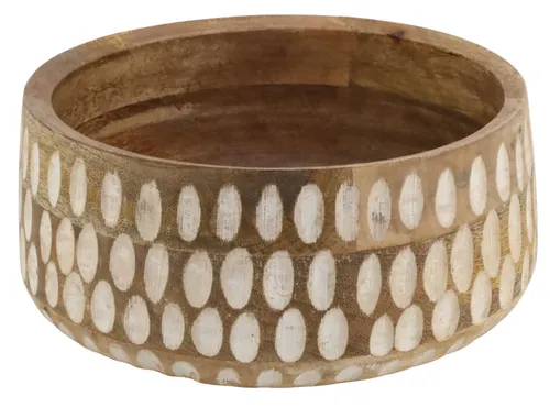 Carved Wood Serving Bowl