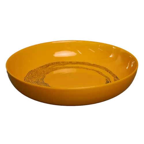 Goldfinch Yellow with Black Dotted Swirl Serving Bowl - Small