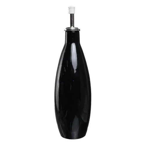 Solid Black Ceramic Oil Bottle