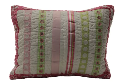Pink & Green Ribbon Throw Pillow