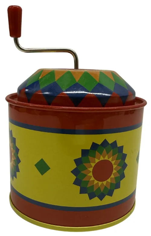 Tin Colourful Geometric Crank Music Box