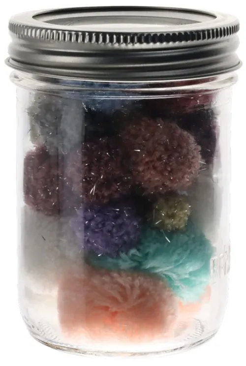 Clear Glass Jar With Pom Pom