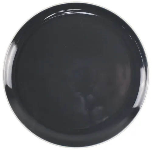 Iron Grey With White Rim Dinner Plate