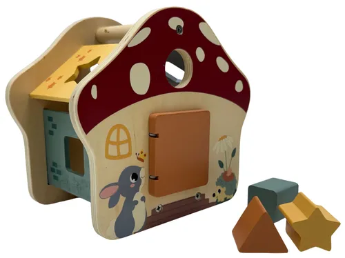 Wood Mushroom Shape Sorter Toy