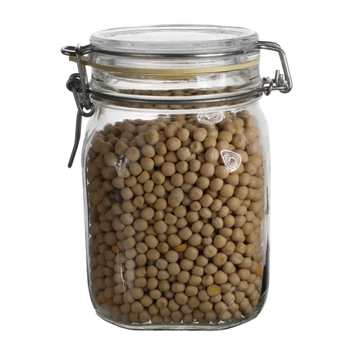 Clear Glass Canister With Yellow Whole Peas