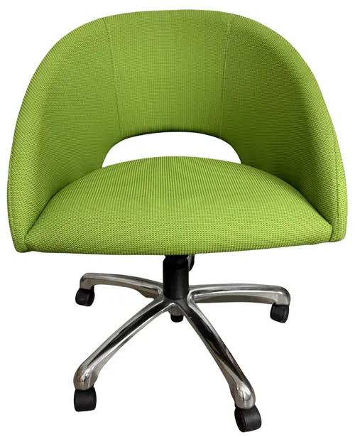 Vintage Green Upholstered  Swivel Rolling Chair