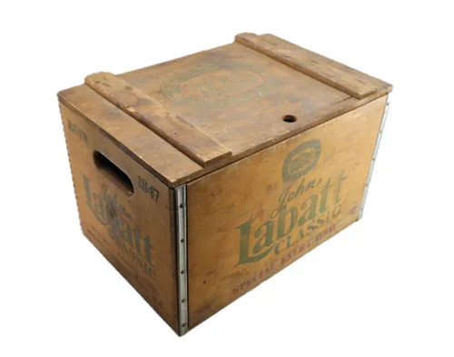 John Labatt Wood Crate With Lid