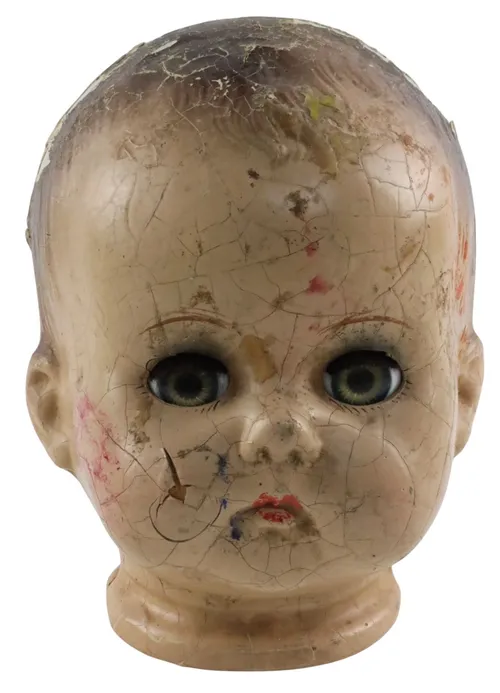 Antique Composition Doll Head - A