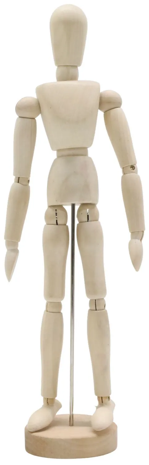 Light Natural Wood Artist's Manikin On Stand