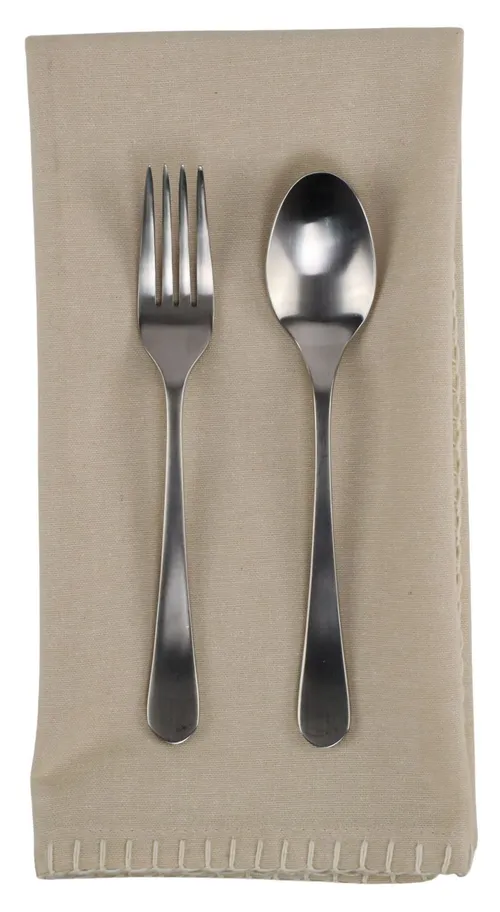Neutral With White Stitch Trim Napkin
