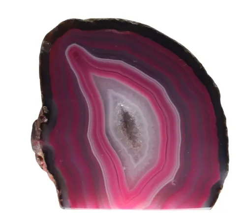Natural Polished Pink Agate With Raw Exterior