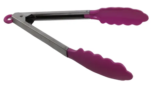 Metal Tongs With Pink Tips