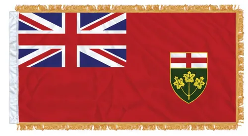 Ontario Flag Sleeved & Fringed 54