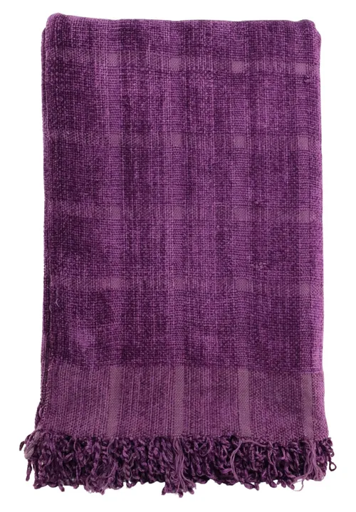 Purple Throw Blanket With Fringe