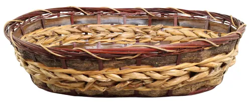Rattan & Wood Serving Basket