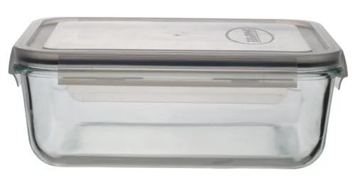 Clear Glass Storage Rectangular Storage Container With Snap Lid