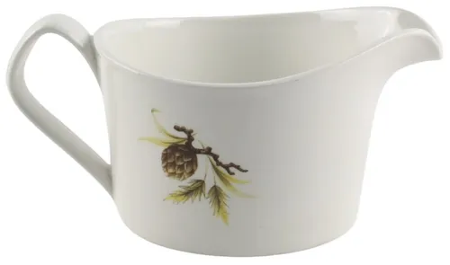 White Gravy Boat With Pinecone Motif