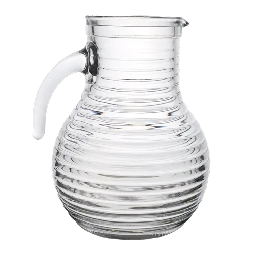 Clear Glass Horizontal Fluted Pitcher