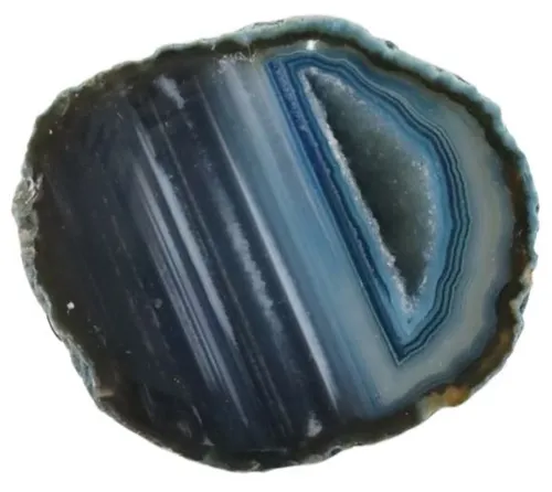 Natural Blue Banded Polished Sliced Geode