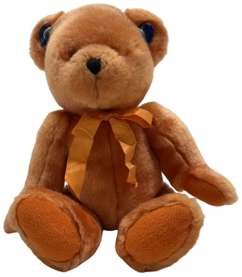 Orange Stuffed Bear With Hearing Aids