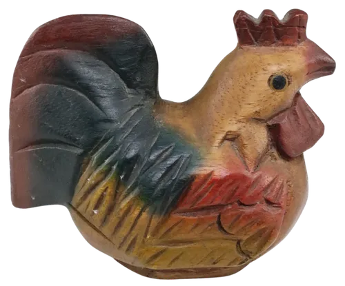 Carved Wood Decorative Rooster