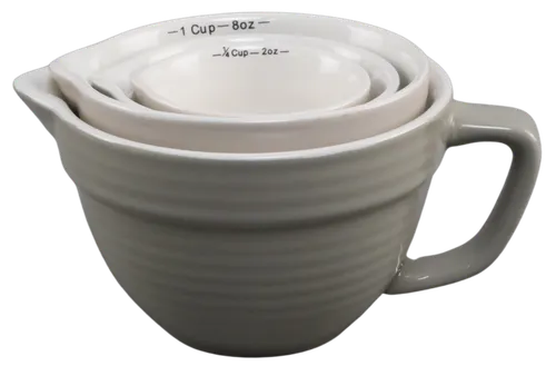 White Ripple Ceramic Measuring Cup 4 Piece Set