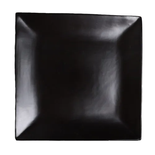 Square Black Matte Dinner Plate