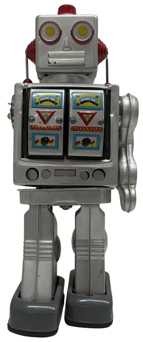 Vintage Silver Tin Metal Robot