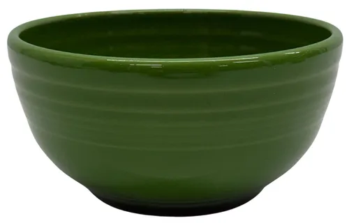 Green Ribbed Ceramic Cereal Bowl